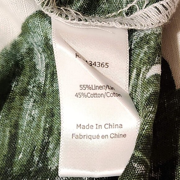 🌴 ANDREA JOVINE Palm Tropical Print Linen Cotton Tank Top Blouse Summer sz S-M - Picture 4 of 15